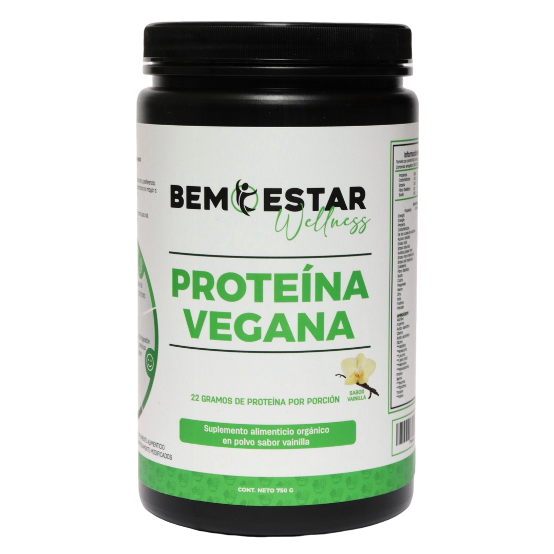 Proteína Vegana de Arroz y Chícharo Sabor Vainilla Bemestar Wellness 750 g