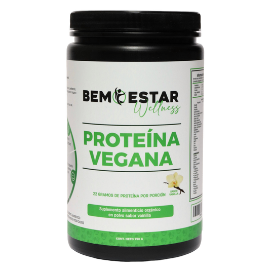 Proteína Vegana de Arroz y Chícharo Sabor Vainilla Bemestar Wellness 750 g