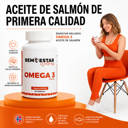 Omega 3 Aceite de Salmón |  1000mg por Cápsula | EPA + DHA