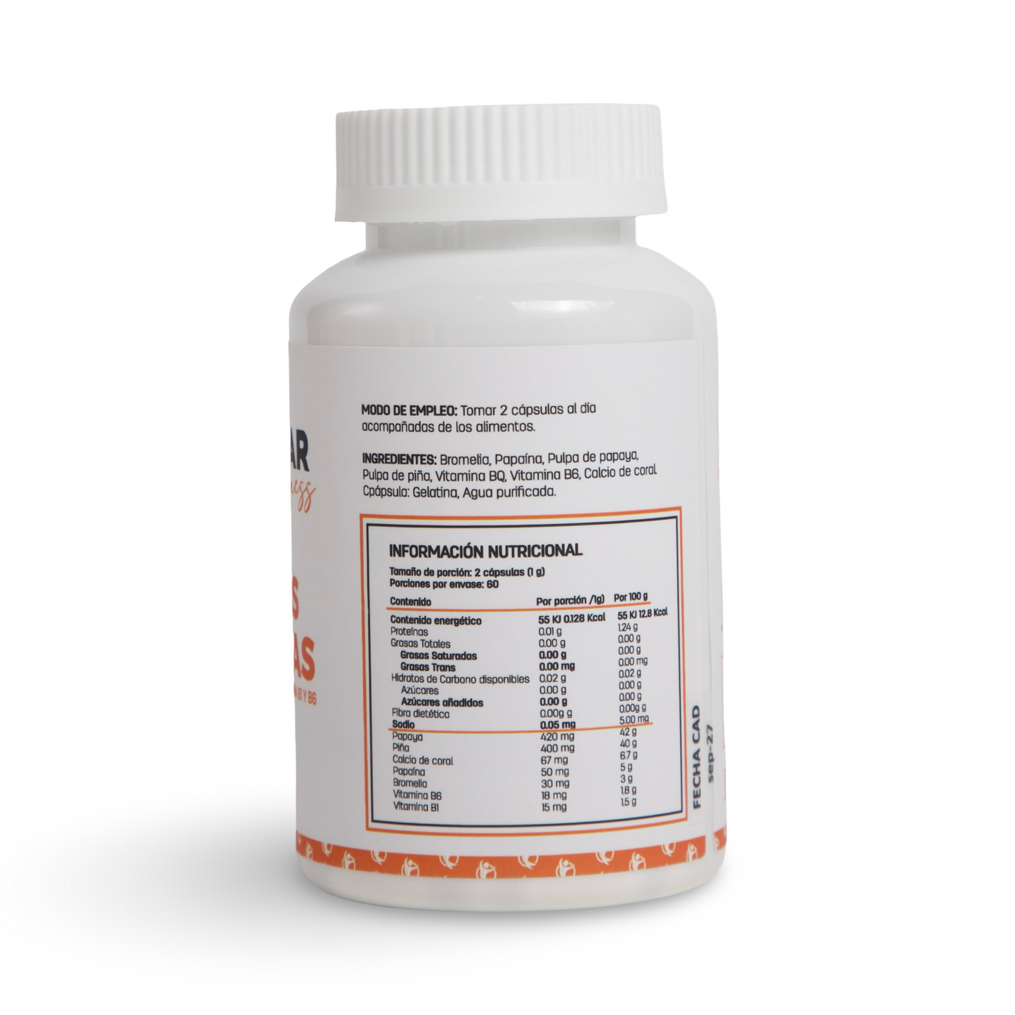 Enzimas Digestivas con Bromelina, Papaína y Vitamina B