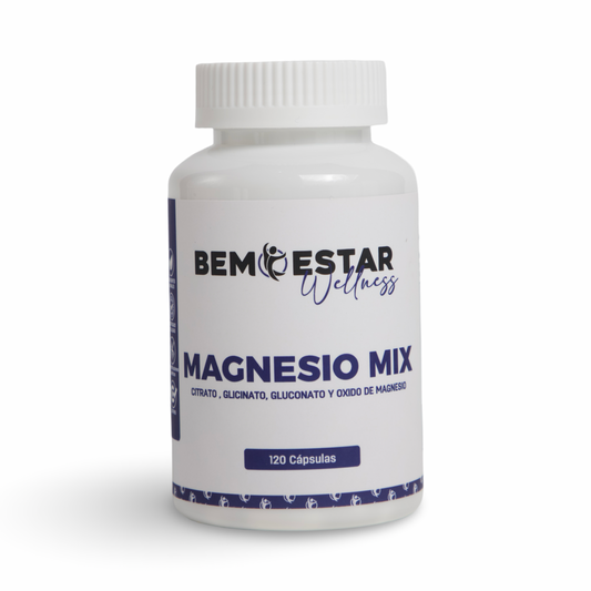 Magnesio Mix 4 Fuentes con Glicinato, Citrato, Gluconato y Oxido de Magnesio