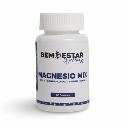 Magnesio Mix 4 Fuentes con Glicinato, Citrato, Gluconato y Oxido de Magnesio