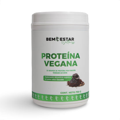 Proteína Vegana de Arroz y Chícharo Sabor Chocolate Bemestar Wellness 750 g