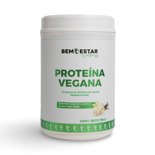 Proteína Vegana de Arroz y Chícharo Sabor Vainilla Bemestar Wellness 750 g